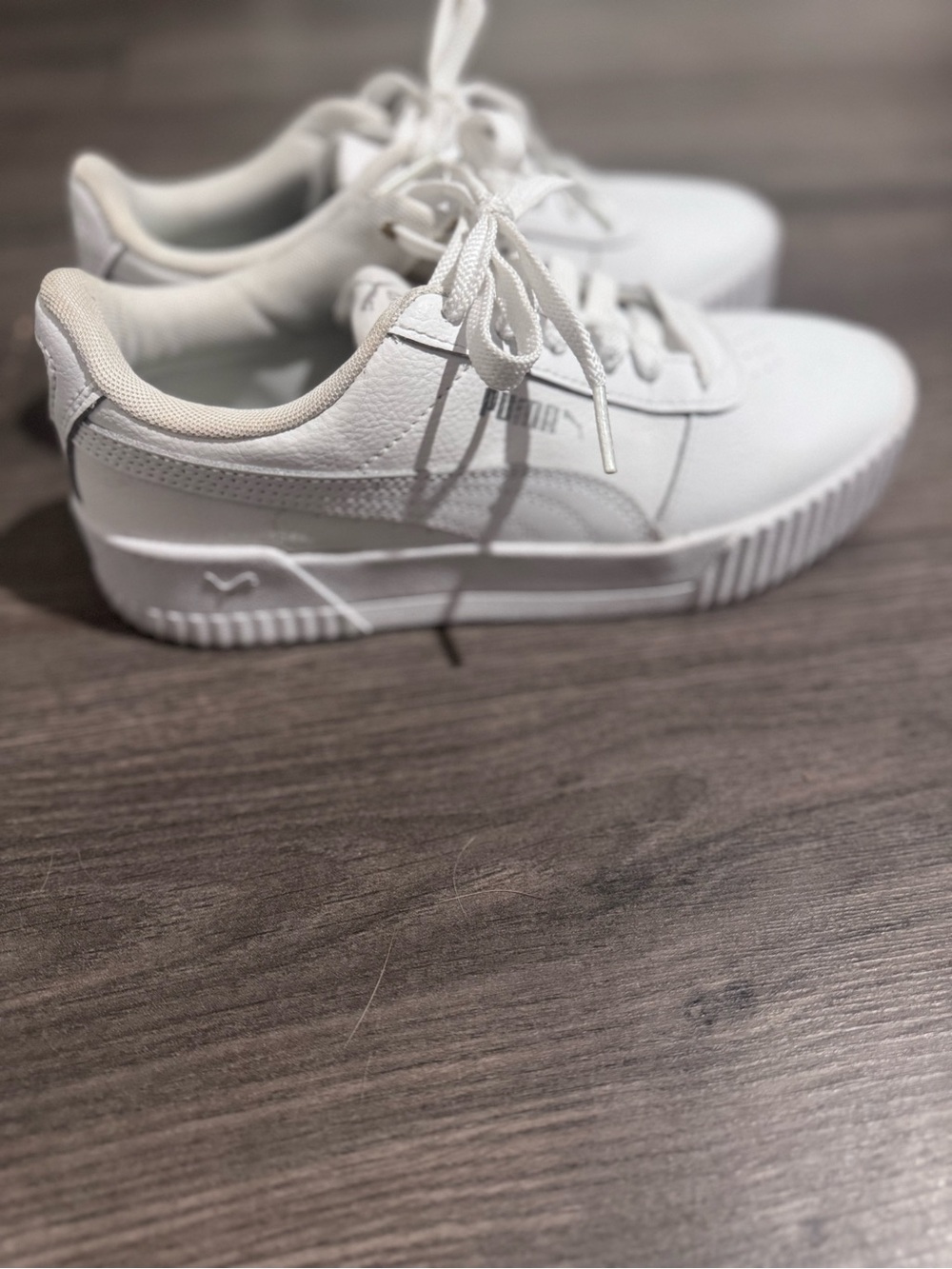 Puma White Low-Top Lace-Up Sneakers